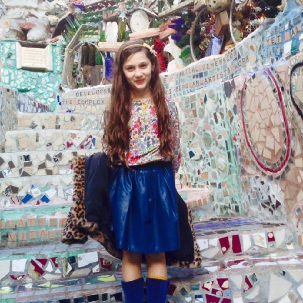 Blue Leatherette Skirt Size 8 - Picture 2 of 8